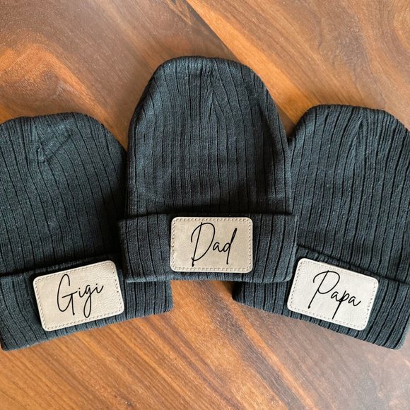 Custom Black Leather Patch Hats - Picture 2 of 3